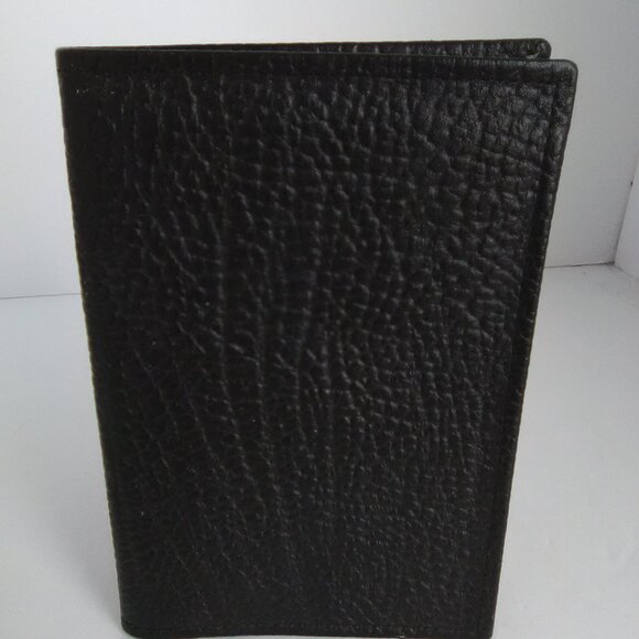 Men's Pebbled Grain Faux Leather Wallet Color Black - Picture 8 of 9